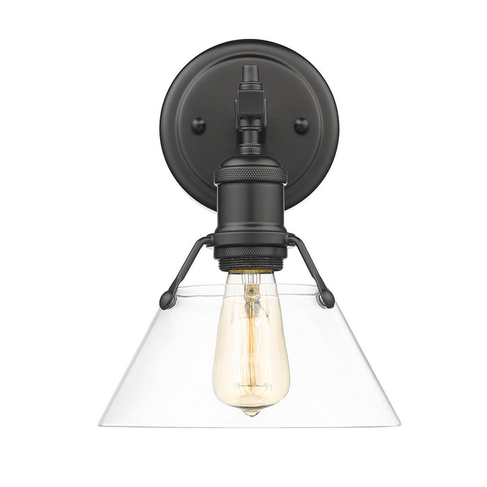 Golden 3306-BA1 BLK-CLR One Light Bath Vanity, Matte Black
