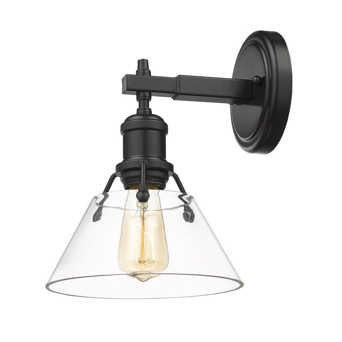 Golden 3306-BA1 BLK-CLR One Light Bath Vanity, Matte Black