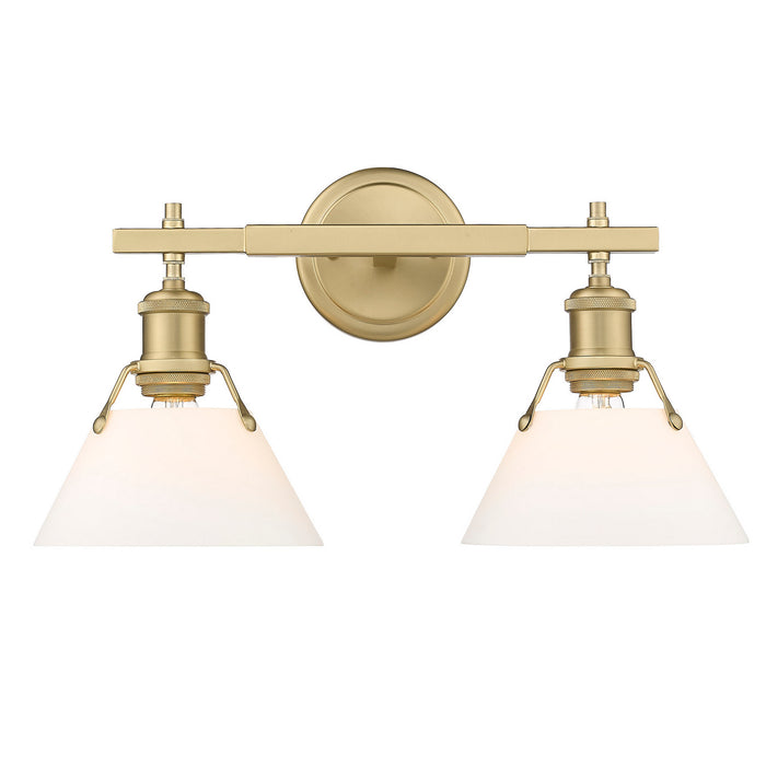 Golden 3306-BA2 BCB-OP Two Light Bath Vanity, Brushed Champagne Bronze