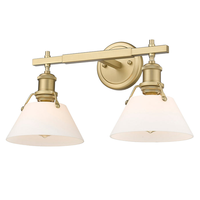 Golden 3306-BA2 BCB-OP Two Light Bath Vanity, Brushed Champagne Bronze