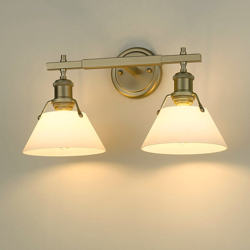 Golden 3306-BA2 BCB-OP Two Light Bath Vanity, Brushed Champagne Bronze