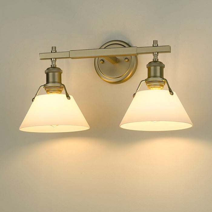Golden 3306-BA2 BCB-OP Two Light Bath Vanity, Brushed Champagne Bronze