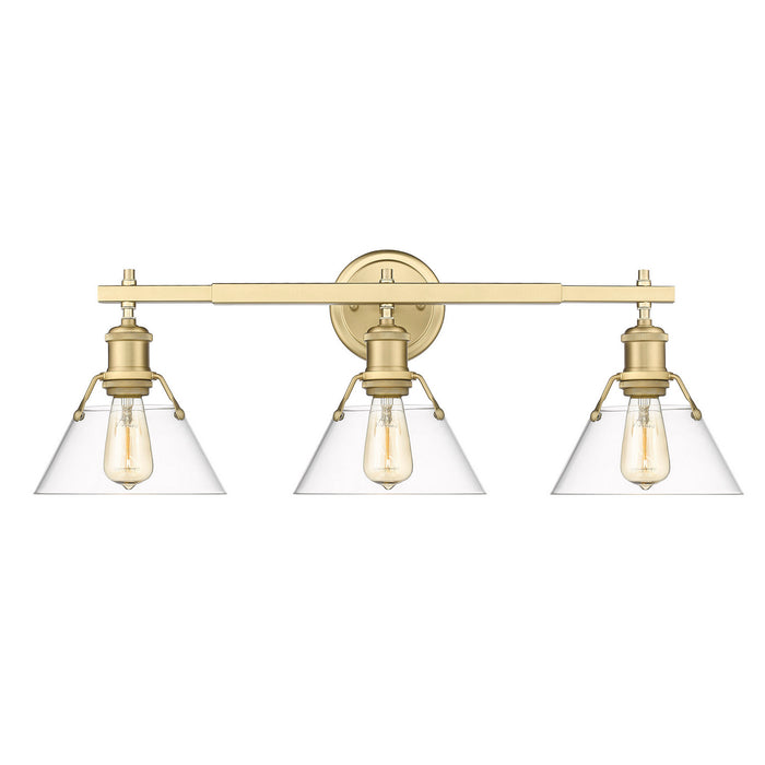 Golden 3306-BA3 BCB-CLR Three Light Bath Vanity, Brushed Champagne Bronze
