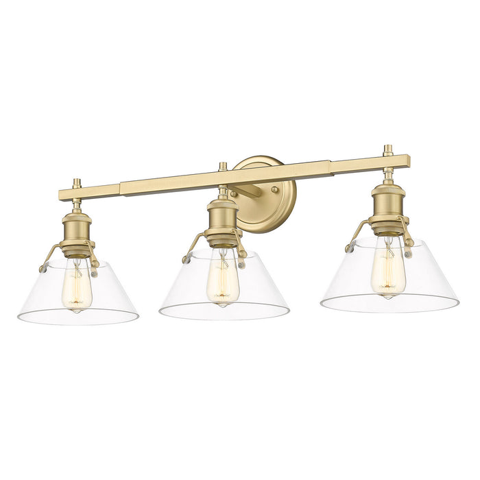 Golden 3306-BA3 BCB-CLR Three Light Bath Vanity, Brushed Champagne Bronze