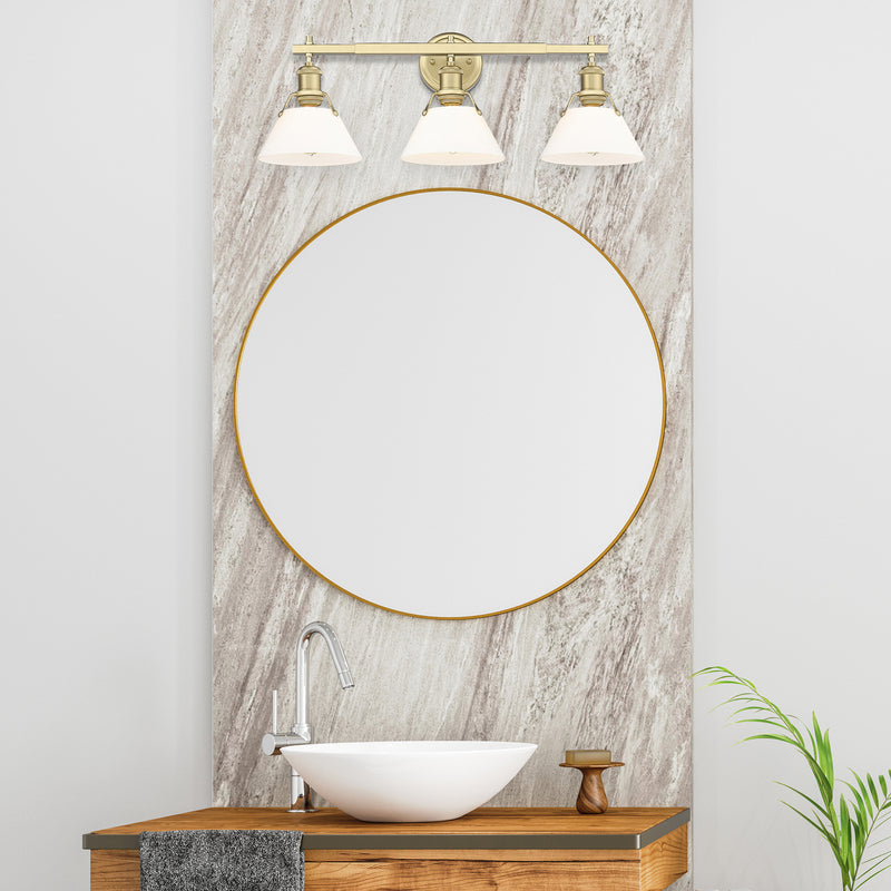 Golden 3306-BA3 BCB-OP Three Light Bath Vanity, Brushed Champagne Bronze