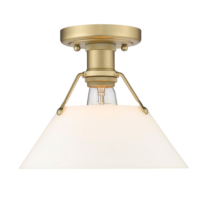 Golden 3306-FM BCB-OP One Light Flush Mount, Brushed Champagne Bronze