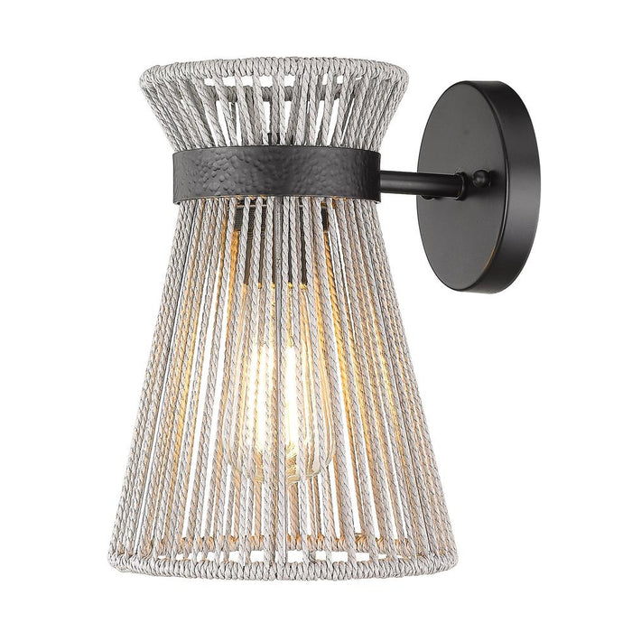 Golden 6938-1W BLK-BR One Light Wall Sconce, Matte Black