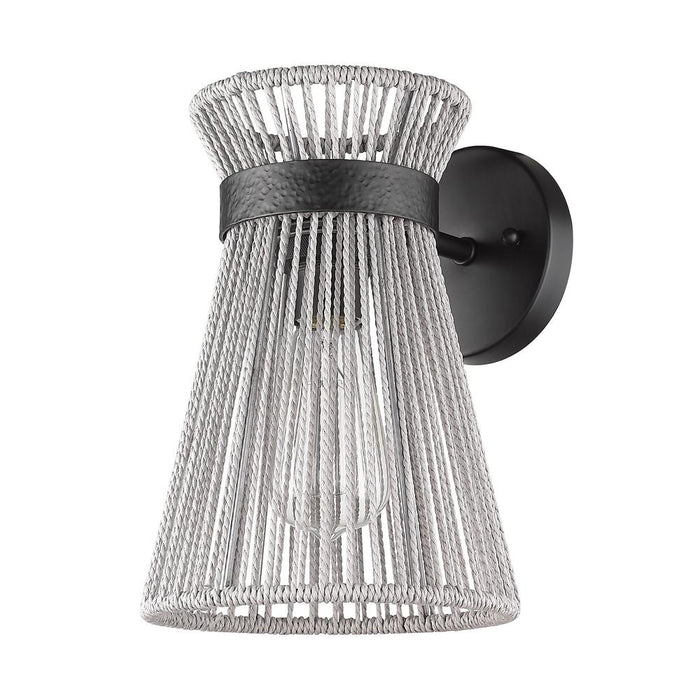 Golden 6938-1W BLK-BR One Light Wall Sconce, Matte Black