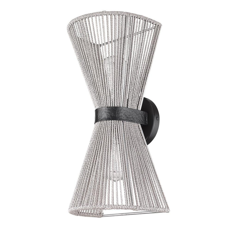 Golden 6938-2W BLK-BR Two Light Wall Sconce, Matte Black