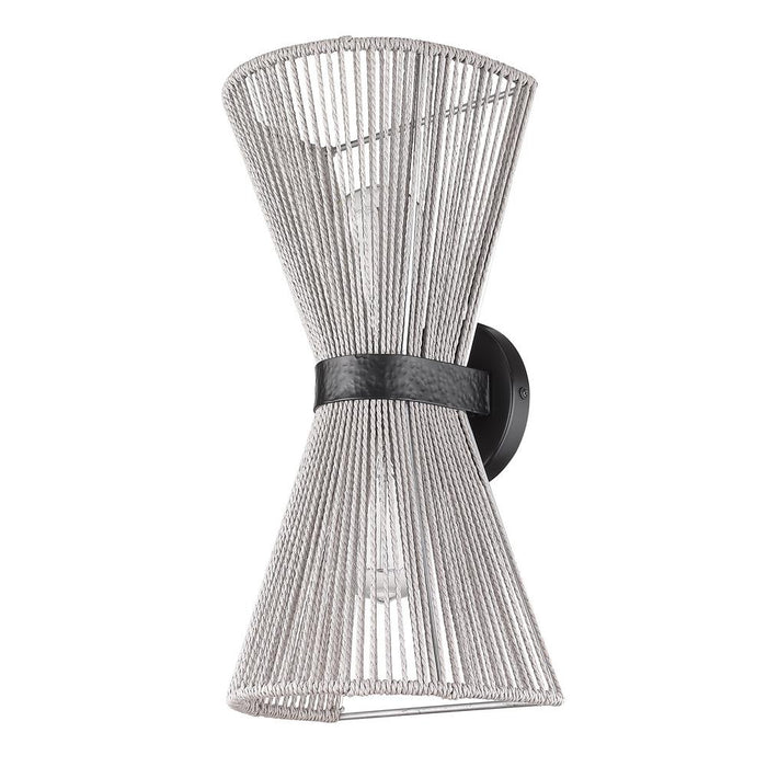 Golden 6938-2W BLK-BR Two Light Wall Sconce, Matte Black