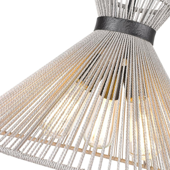 Golden 6938-3P BLK-BR Three Light Pendant, Matte Black