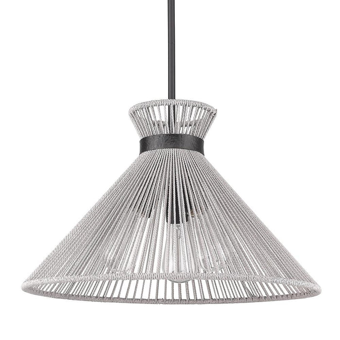 Golden 6938-3P BLK-BR Three Light Pendant, Matte Black