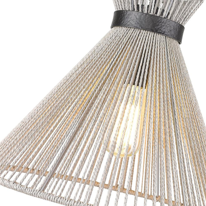 Golden 6938-M BLK-BR One Light Pendant, Matte Black
