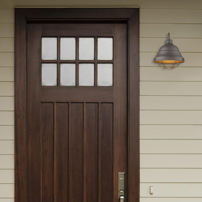 Golden 7316-OWM TBZ One Light Outdoor Wall Sconce, Textured Bronze