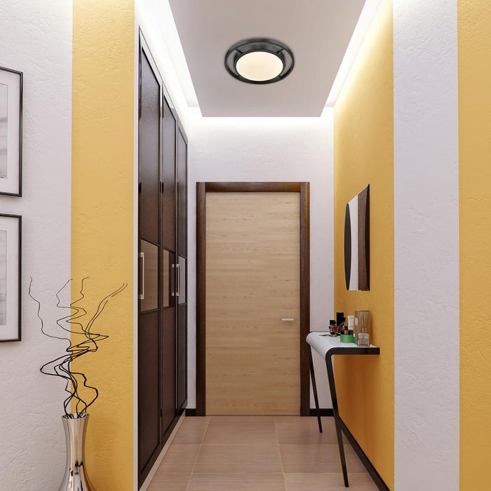 Golden 9130-FM14 BLK-OP LED Flush Mount, Matte Black