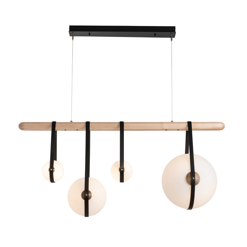Hubbardton Forge 131043-LED-STND-10-27-LK-WD-GG0702 LED Pendant, Black