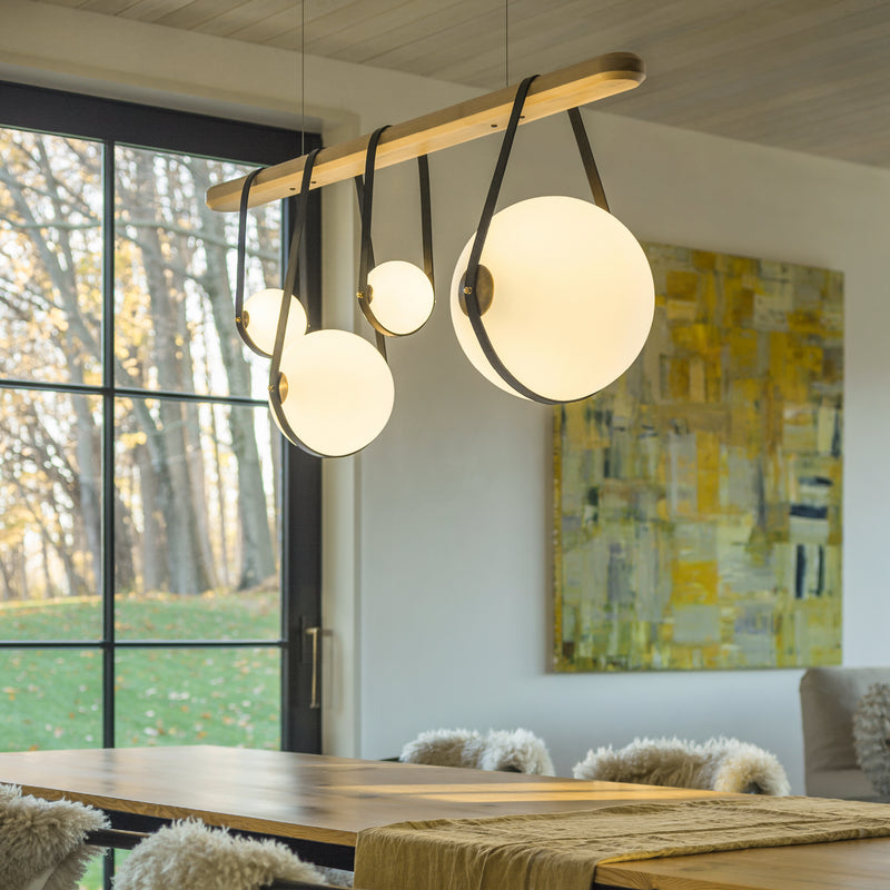 Hubbardton Forge 131043-LED-STND-10-27-LK-WD-GG0702 LED Pendant, Black