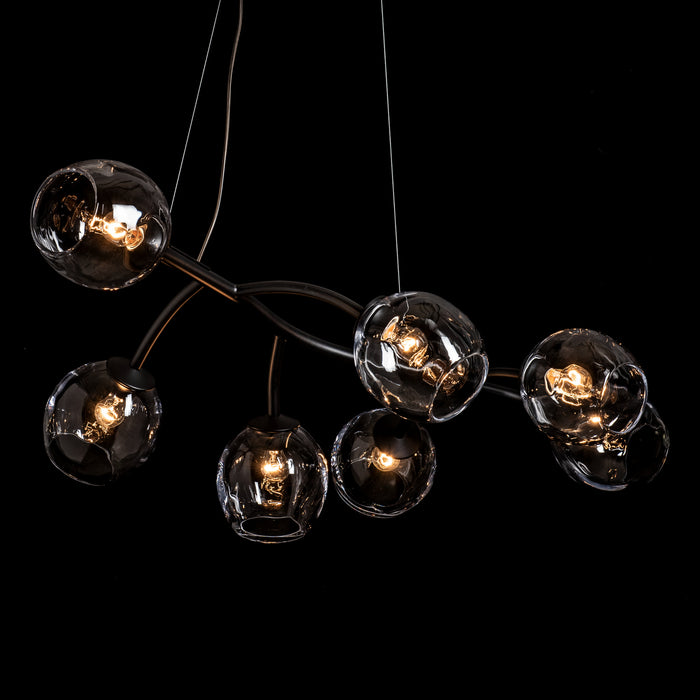 Hubbardton Forge 138573-SKT-STND-10-ZM0588 Seven Light Pendant, Black