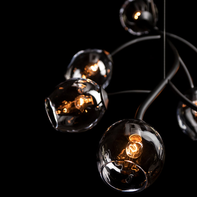 Hubbardton Forge 138573-SKT-STND-10-ZM0588 Seven Light Pendant, Black