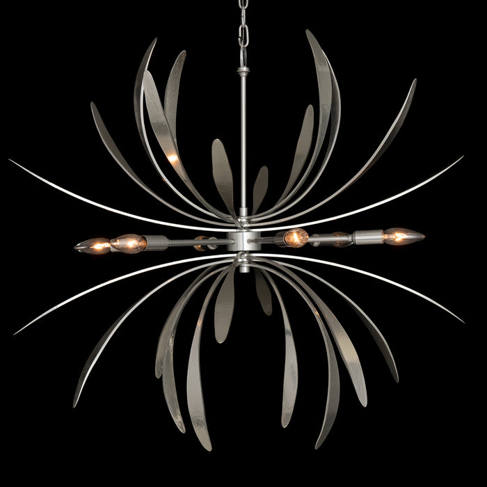 Hubbardton Forge 104350-SKT-85 Six Light Chandelier, Sterling