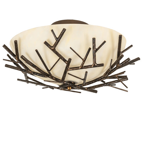 Meyda Tiffany 226771 Four Light Semi-Flushmount, Antique Copper