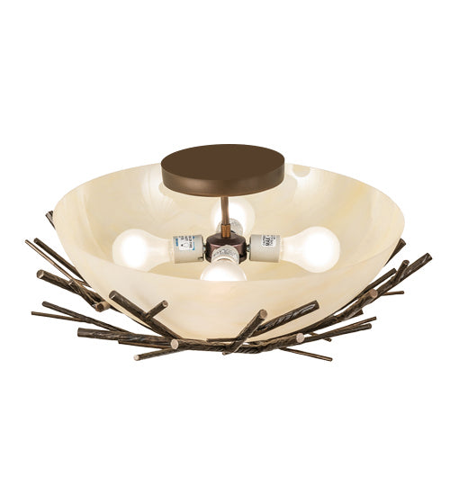 Meyda Tiffany 226771 Four Light Semi-Flushmount, Antique Copper