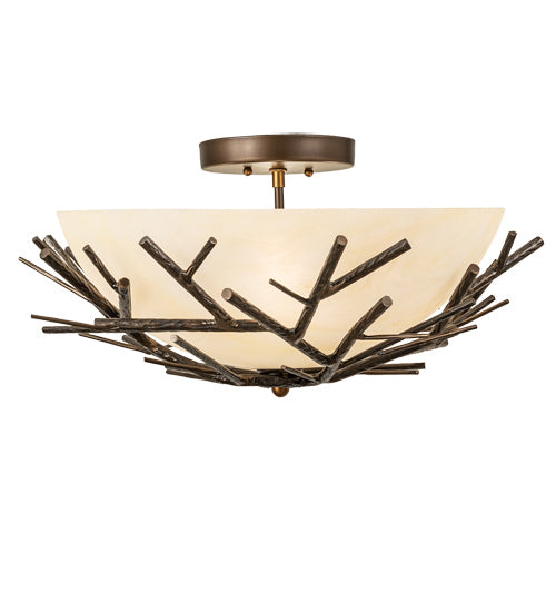 Meyda Tiffany 226771 Four Light Semi-Flushmount, Antique Copper