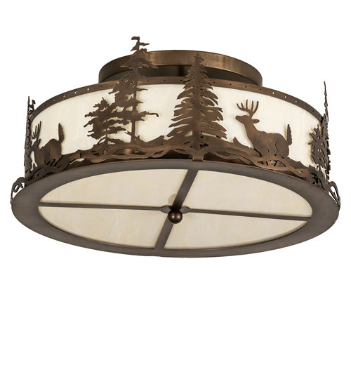 Meyda Tiffany 239334 Four Light Semi-Flushmount, Antique Copper