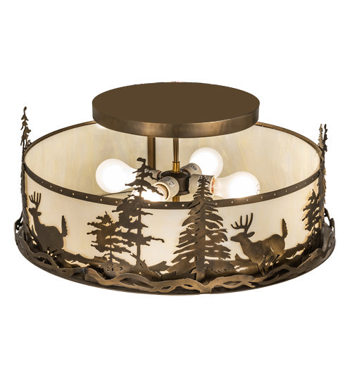 Meyda Tiffany 239334 Four Light Semi-Flushmount, Antique Copper
