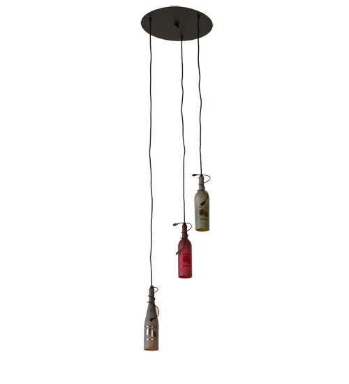 Meyda Tiffany 239714 Three Light Pendant, Black Tex
