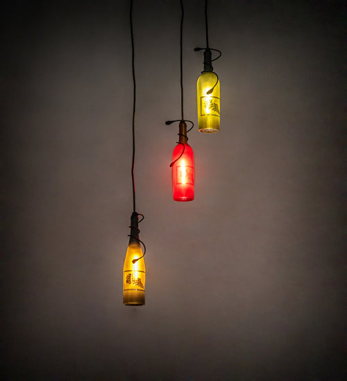 Meyda Tiffany 239714 Three Light Pendant, Black Tex