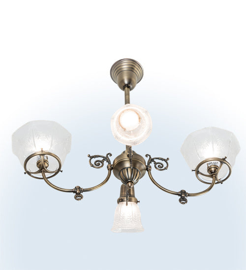 Meyda Tiffany 239972 Four Light Chandelier, Antique Brass