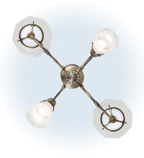 Meyda Tiffany 239972 Four Light Chandelier, Antique Brass