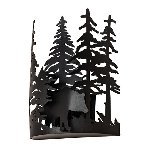 Meyda Tiffany 241558 One Light Wall Sconce, Black Satin Wrought Iron