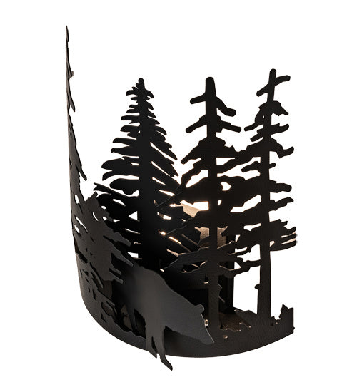 Meyda Tiffany 241558 One Light Wall Sconce, Black Satin Wrought Iron
