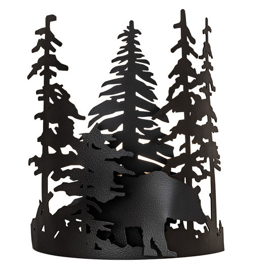 Meyda Tiffany 241558 One Light Wall Sconce, Black Satin Wrought Iron