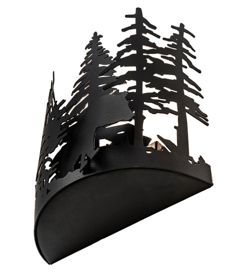 Meyda Tiffany 241558 One Light Wall Sconce, Black Satin Wrought Iron