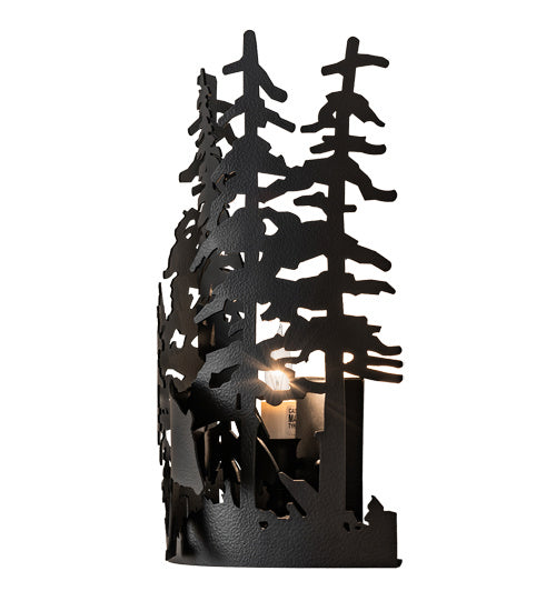 Meyda Tiffany 241558 One Light Wall Sconce, Black Satin Wrought Iron