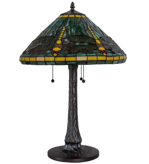 Meyda Tiffany 241975 Three Light Table Lamp, Mahogany Bronze
