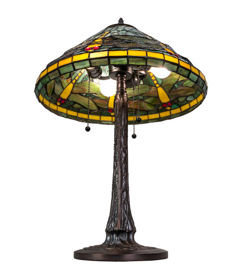 Meyda Tiffany 241975 Three Light Table Lamp, Mahogany Bronze