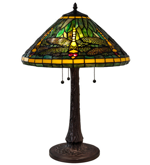 Meyda Tiffany 241975 Three Light Table Lamp, Mahogany Bronze