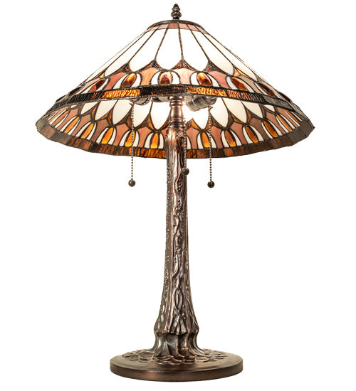 Meyda Tiffany 242005 Six Light Table Lamp, Mahogany Bronze
