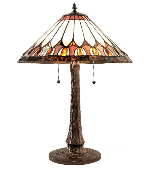 Meyda Tiffany 242005 Six Light Table Lamp, Mahogany Bronze