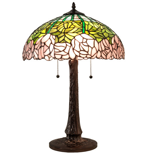 Meyda Tiffany 242043 Three Light Table Lamp, Mahogany Bronze