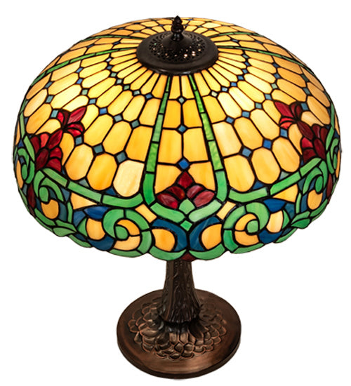Meyda Tiffany 242088 Three Light Table Lamp, Mahogany Bronze