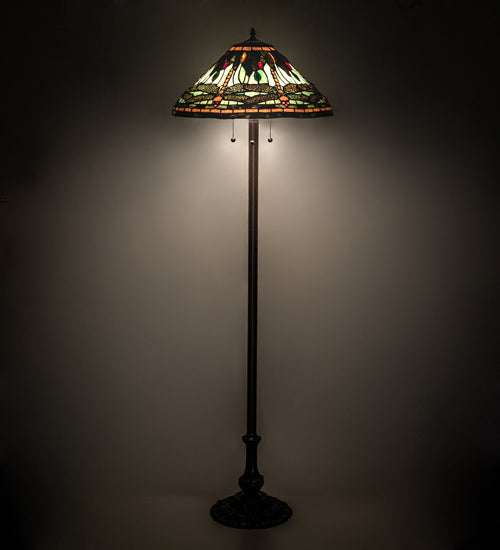 Meyda Tiffany 242786 Three Light Floor Lamp, Mahogany Bronze