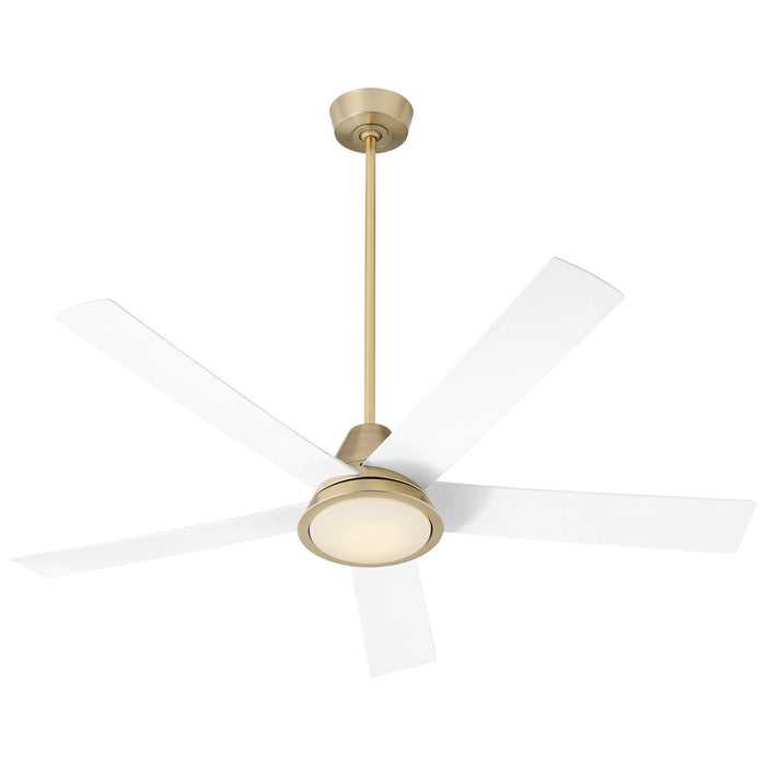 Oxygen 3-115-640 56" Ceiling Fan, Aged Brass W/ White Blades