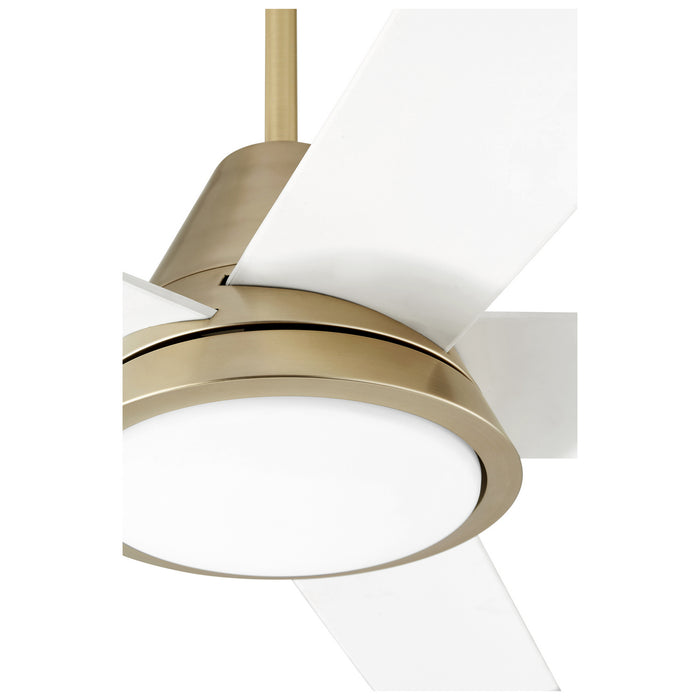 Oxygen 3-115-640 56" Ceiling Fan, Aged Brass W/ White Blades