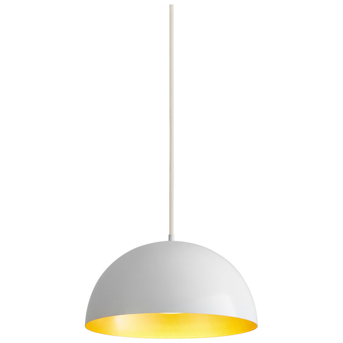 Oxygen 3-20-650 LED Pendant, White W/ Industrial Brass