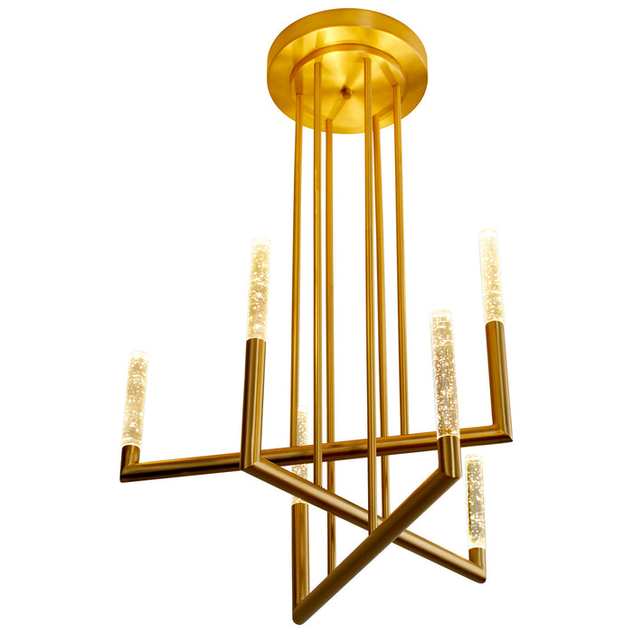 Oxygen 3-24-40 LED Chandelier, Aged Brass